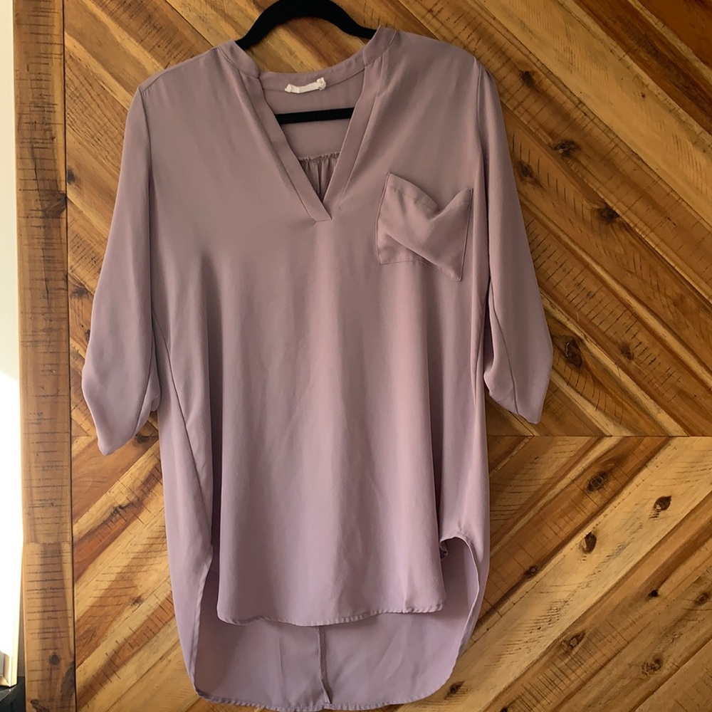 LUSH roll tab 3/4 sleeve top tunic